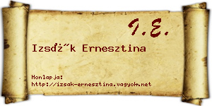 Izsák Ernesztina névjegykártya
